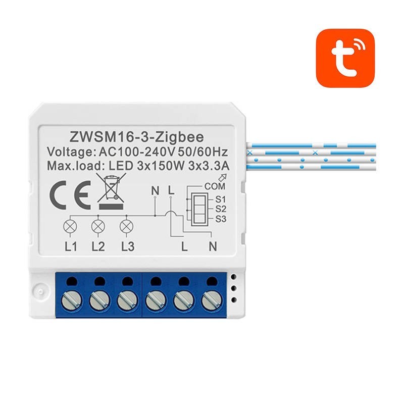 Модуль интеллектуального коммутатора ZigBee ZWSM16-W3 TUYA Avatto