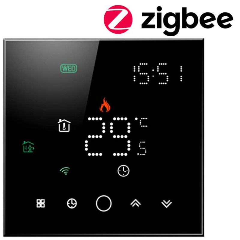 Термостат закрытой печи ZigBee Черный Серия PS TUYA
