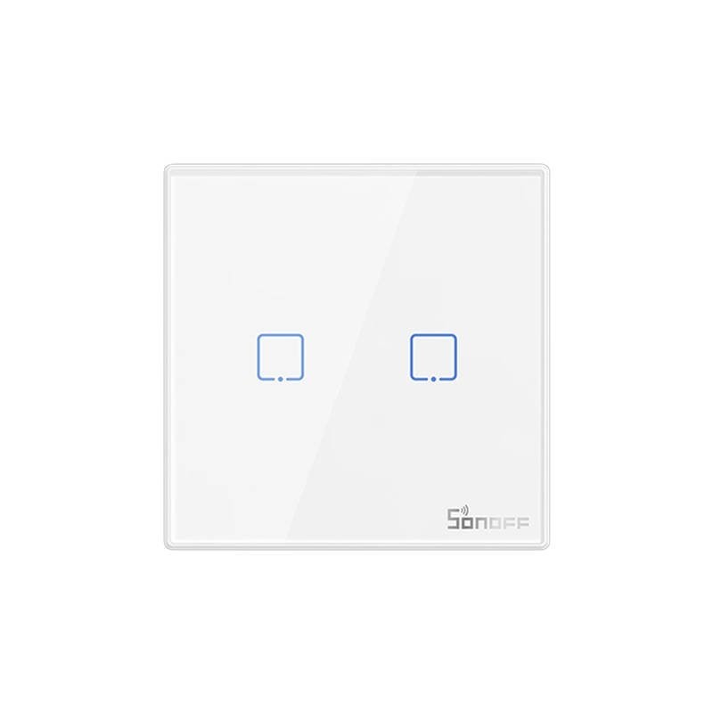 Viedais bezvadu sienas slēdzis T2EU2C-RF 433MHz (2 kanāli) Sonoff