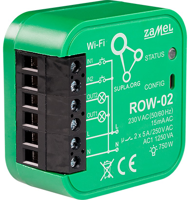 SMART SWITCH ROW-02 Wi-Fi SUPLA 230&amp,nbsp,V AC ZAMEL
