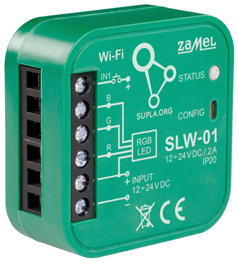 SMART LED APGAISMOJUMA VADĪTĀJS SLW-01 Wi-Fi, SUPLA 12&amp,nbsp,... 24&amp,nbsp,V DC ZAMEL