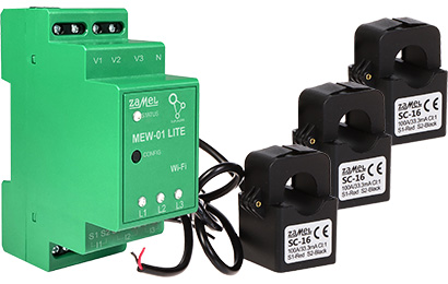 ELEKTROENERĢIJAS MONITORS MEW-01/LITE SUPLA TRĪSFĀZU ZAMEL
