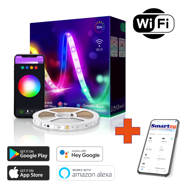 LED RGB sloksne 2,8 m IP44 (Wi-Fi)