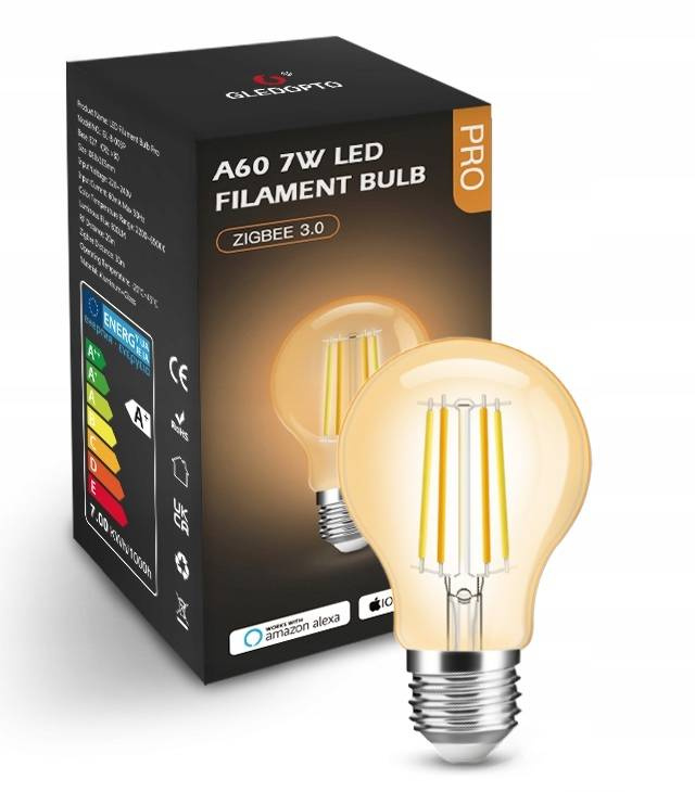 Лампочка 7 Вт CCT Amber A60 ZigBee GL HUE TUYA