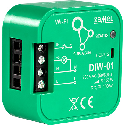РЕГУЛЯТОР УМНОГО ОСВЕЩЕНИЯ DIW-01 Wi-Fi, 230 В переменного тока ZAMEL