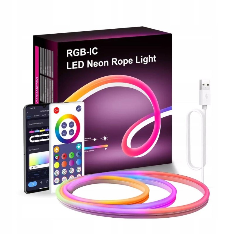 Neona RGBIC 24W 12V IP67 Pilot 5m WiFi TUYA