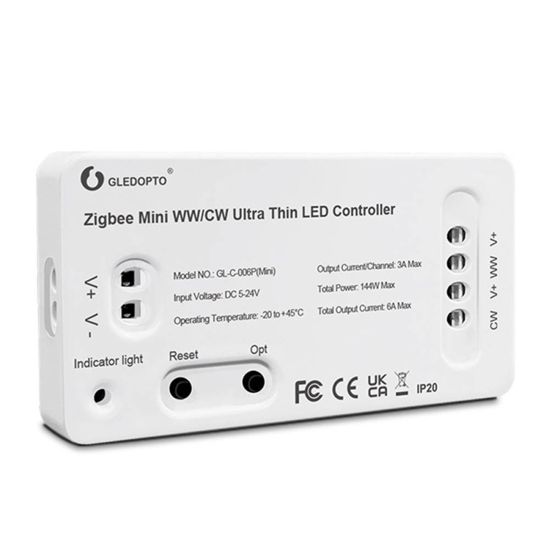 Ultra Mini kontrolieris LED WW/CW GL ZigBee HUE TUYA