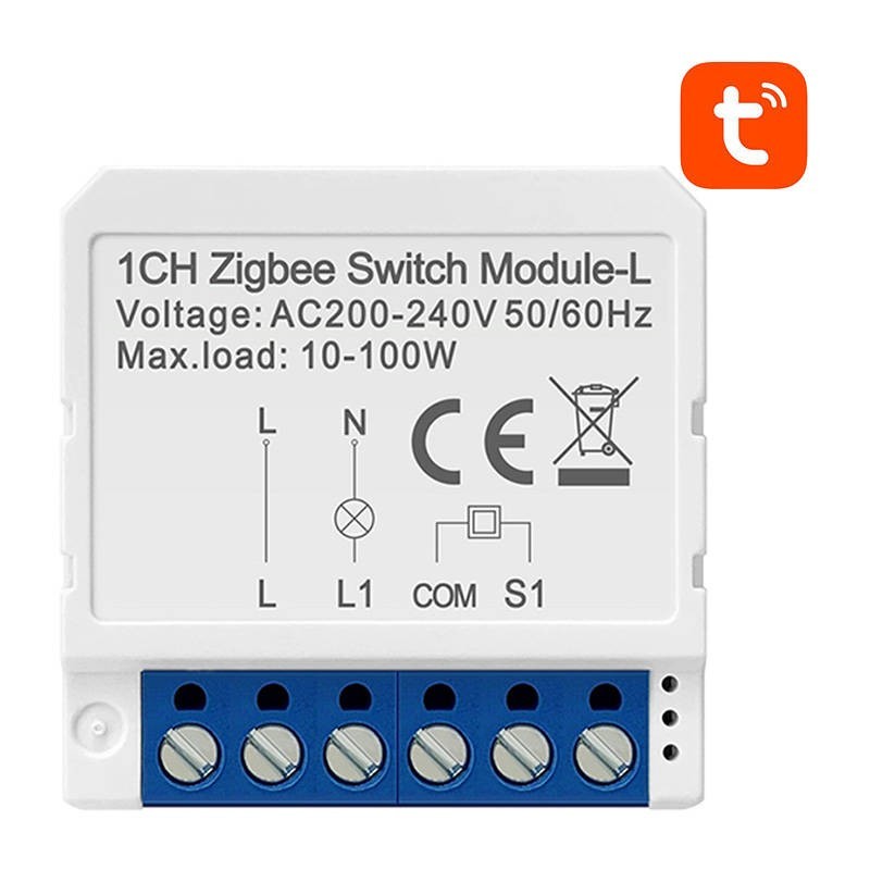 Viedā slēdža modulis ZigBee LZWSM16-W1 Nav neitrāla TUYA Avatto