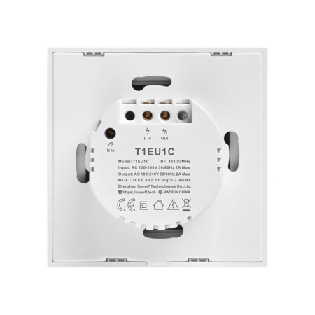 Smart Switch WiFi + RF 433 Sonoff T1 EU TX (2 kanāli)