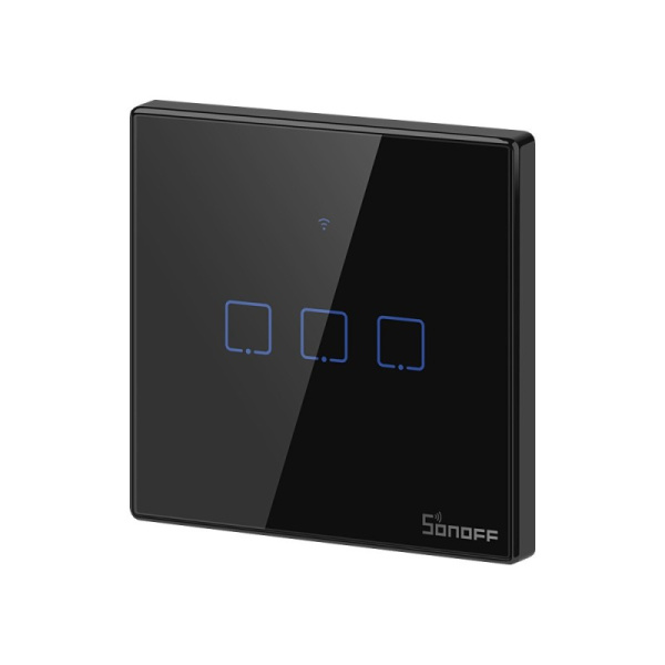 Sonoff TX T3 EU 3C 3 grupu viedais WiFi + RF sienas skārienjutīgais gaismas slēdzis (melns)