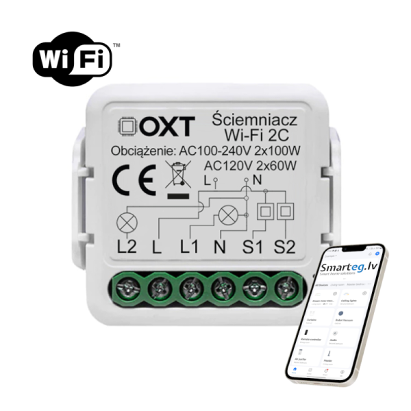 Wi-Fi 2 pogu reostata relejs