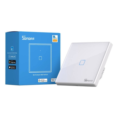 Smart Switch WiFi + RF 433 Sonoff T2 EU TX (1-kanāls) atjaunināts