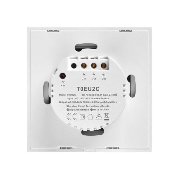 Smart Switch WiFi Sonoff T0 EU TX (2 kanāli)