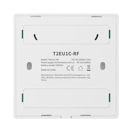 SONOFF T2 EU 2C RF (86 tips) RF 433MHz bezvadu sienas panelis, 2 grupas