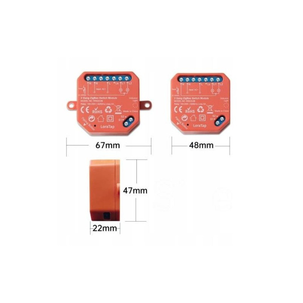 2 gang Zigbee relay module
