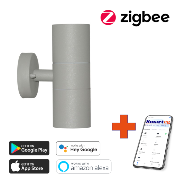 Sienas lampa 2x GU10 pelēka (Zigbee)