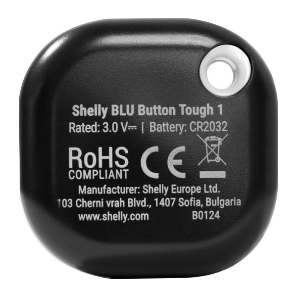 Кнопка активации действий и сцен Shelly Blu Button Tough 1 (черная)