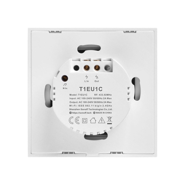 Smart Switch WiFi + RF 433 Sonoff T1 EU TX (1 kanāls)