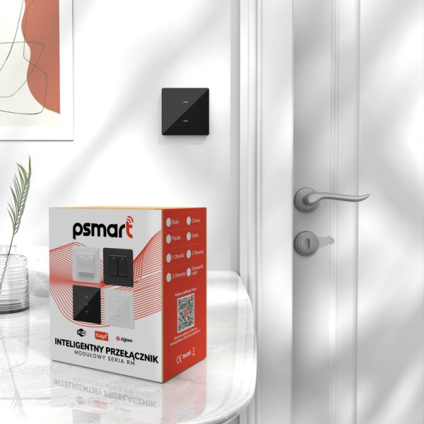 2 button glass black wall switch Zigbee