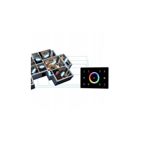 Tālvadības pults RGB+CCT kontrollerim 4 Zones Panel 230V Black SD Series
