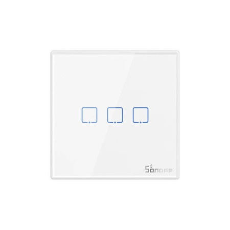 Viedais bezvadu sienas slēdzis Sonoff T2EU3C-RF 433MHz (3 kanāli)