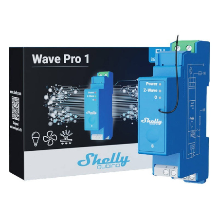 1 kanāla DIN sliedes relejs Shelly Qubino Pro 1