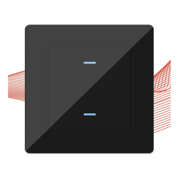 2 button glass black wall switch Zigbee