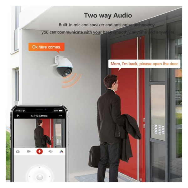Уличная камераSmart Security Ball, 355° 90° P/T, Wi-Fi, 4 МП, ONVIF