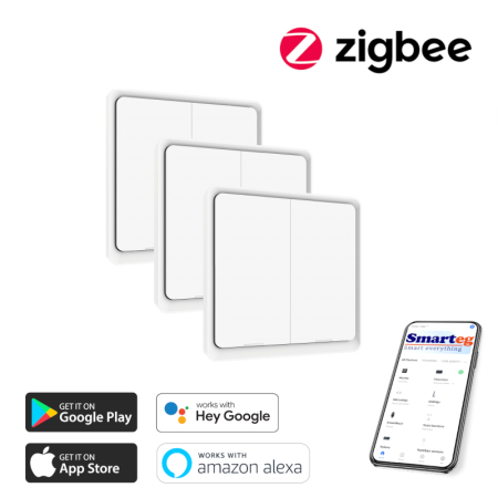 3x 2 pogu sienas slēdzis (Zigbee)