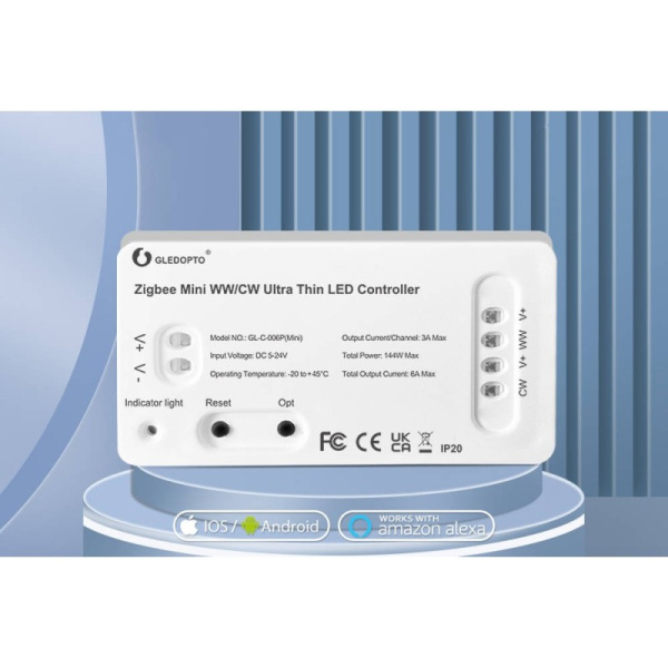 Контроллер Ultra Mini LED WW/CW GL ZigBee HUE TUYA