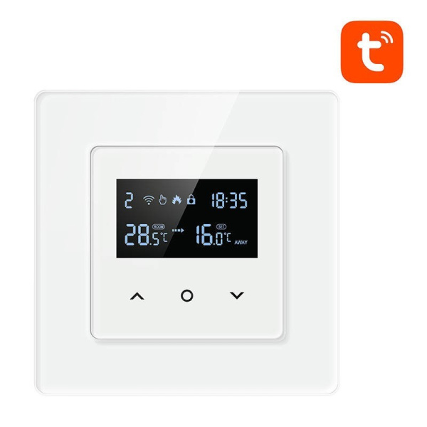 Viedais termostats WT200-16A-W elektriskā apkure 16A WiFi TUYA Avatto