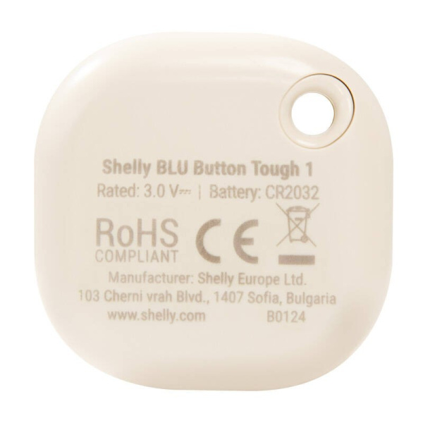 Кнопка активации действий и сцен Shelly Blu Button Tough 1 (слоновая кость)