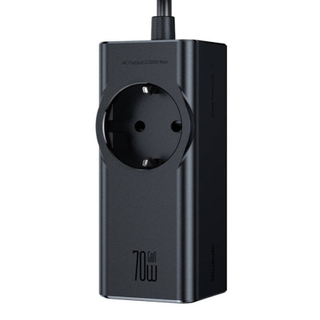 Barošanas bloks GaN McDodo CH-4620 EU 70W, 2x USB-C, 1x USB (melns)
