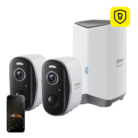 Baseus N1 2K āra kameru komplekts pa 2 (balts)