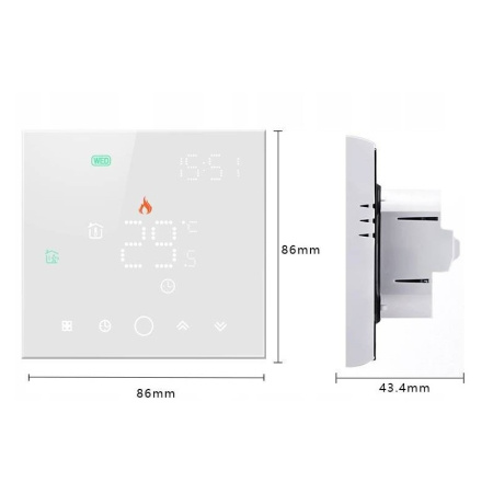 WiFi termostats plīts, balts PS TUYA sērija