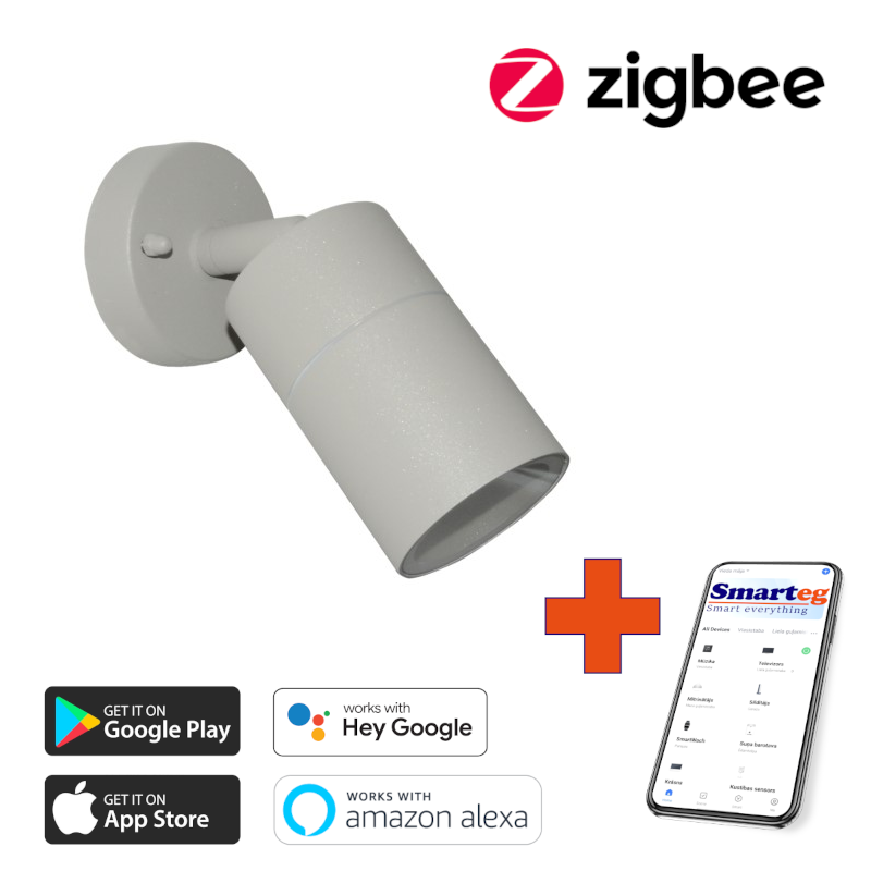 Sienas lampa 1x GU10 pelēka (Zigbee)