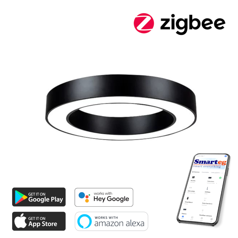 Smart celling lamp 60cm 52W black (Zigbee)