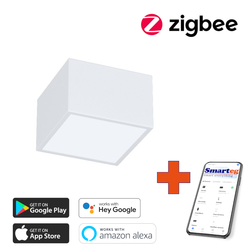 Viedā šūnu lampa 15x15cm 12W balta (Zigbee)