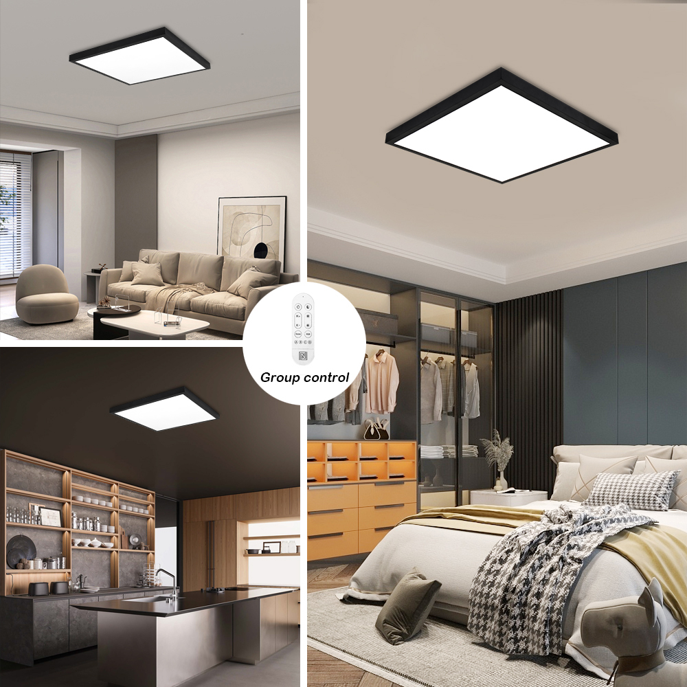 Immax NEO liTE FRAME Smart griestu gaismeklis 60x60cm, IP44, CCT, WiFi, Tuya, BEACON black