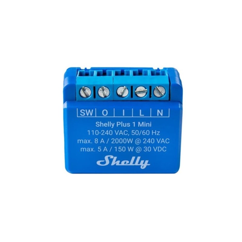 Shelly PLUS 1 Mini R3, одноканальный интеллектуальный релейный переключатель Wi-Fi (8А)