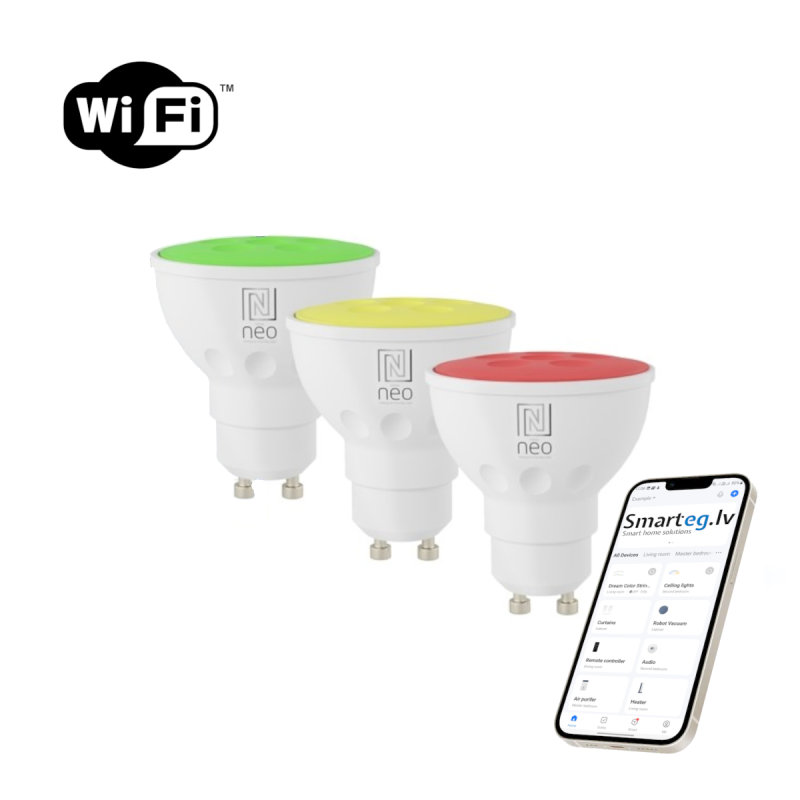 Smart bulb LED GU10 5.5W RGB + CCT color and white (3 pack)