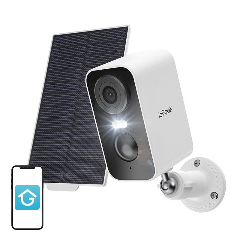 Беспроводная наружная камера WiFi 3MP ieGeek ZS-GX3S белая с солнечной панелью