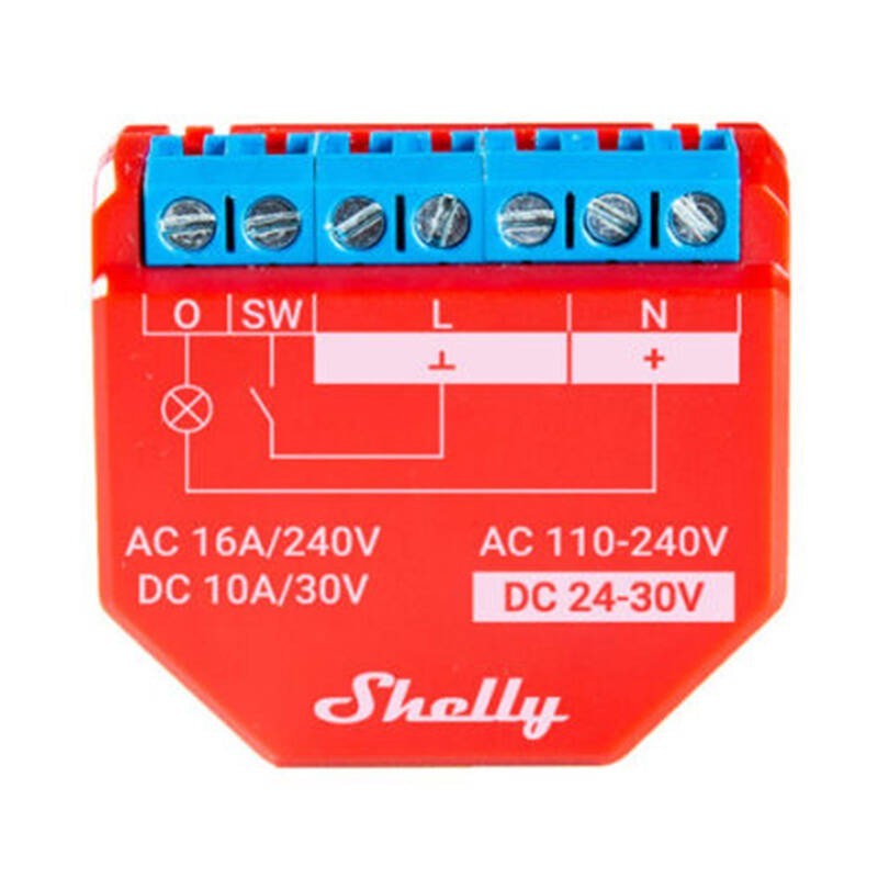 Wi-Fi Smart Relay Plus 1PM, 1 канал, 16А, с измерением мощности Shelly