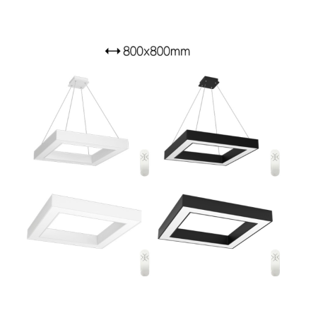 CANTO SLIM Smart piekarams gaismeklis 80x80x7cm 60W melns Zigbee 3.0