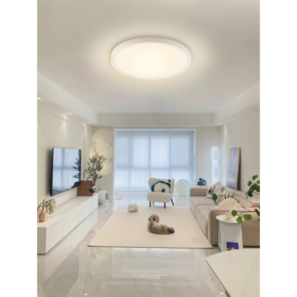 TUDO Smart griestu gaismeklis RGB fona apgaismojums 40cm 50W Tuya WiFi Bāka balta