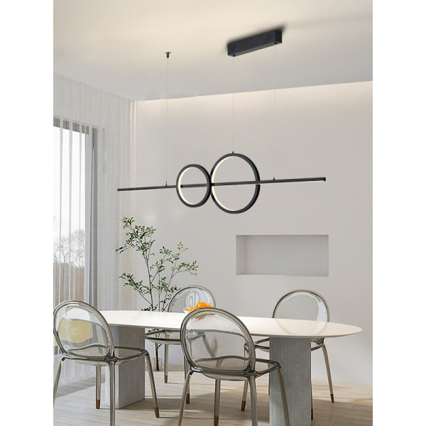 RONDAS Smart piekarams gaismeklis melns 131cm 56W Tuya WiFi ar BEACON atbalstu