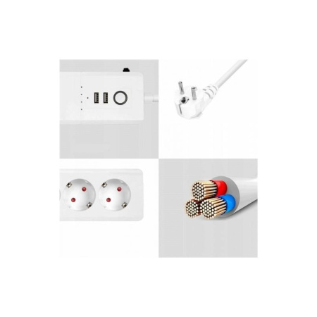 Listwa 4 porty 230V + 2 USB ZigBee 3.0 TUYA
