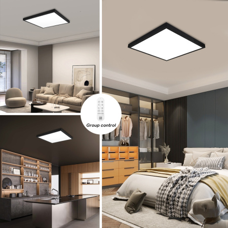 Immax NEO liTE FRAME Smart griestu gaismeklis 60x60cm, IP44, CCT, WiFi, Tuya, BEACON black