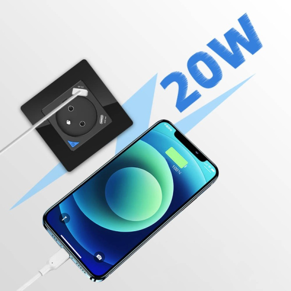 PSMART USB mērīšanas ligzda melna RM WiFi TUYA