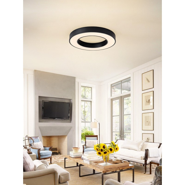 PASTEL SLIM Smart griestu lampa, 60x7cm, 53W, melns Zigbee 3.0